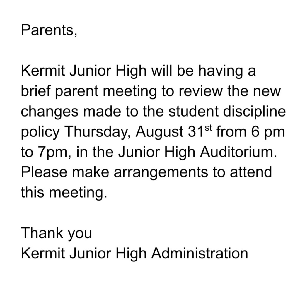 KJHS Parent Meeting